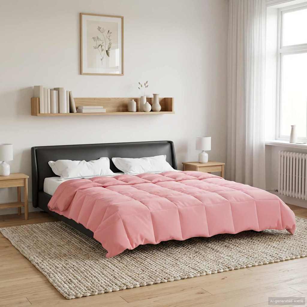 Sommerdyne i mikrofiber med quilt - lyserød 240 × 260 cm billede