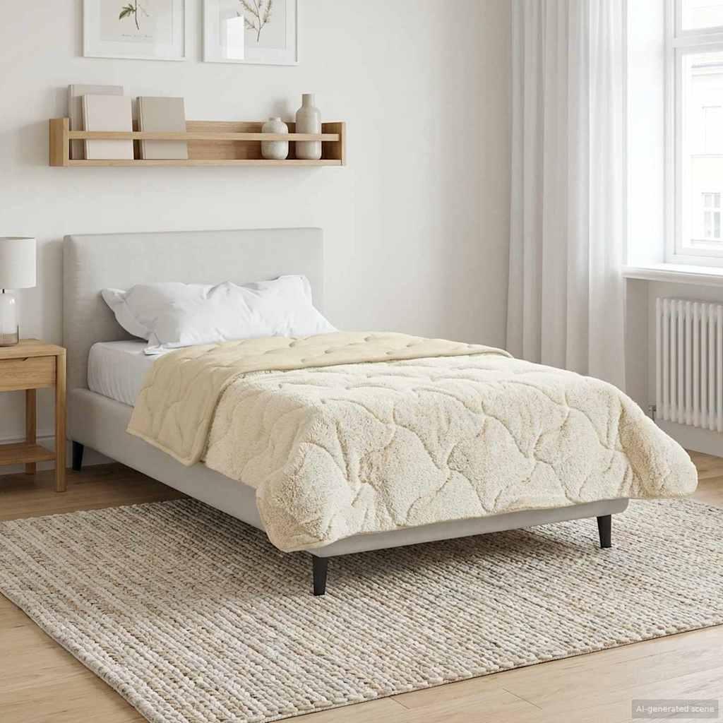 Helårs dyne Creme 135 x 220 cm Mikrofiber og Teddy fleece billede