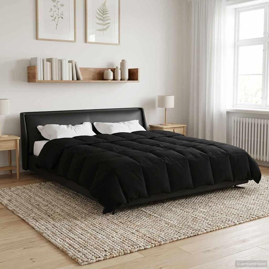 Sommer dyne Quilting Sort 200 x 220 cm Mikrofiber billede