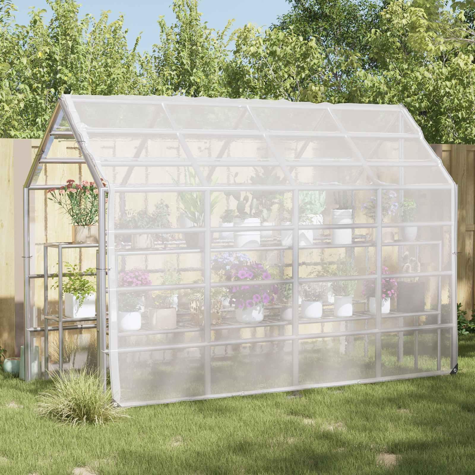 Presenning med øjer Transparent 3 x 3 m Polyethylen billede