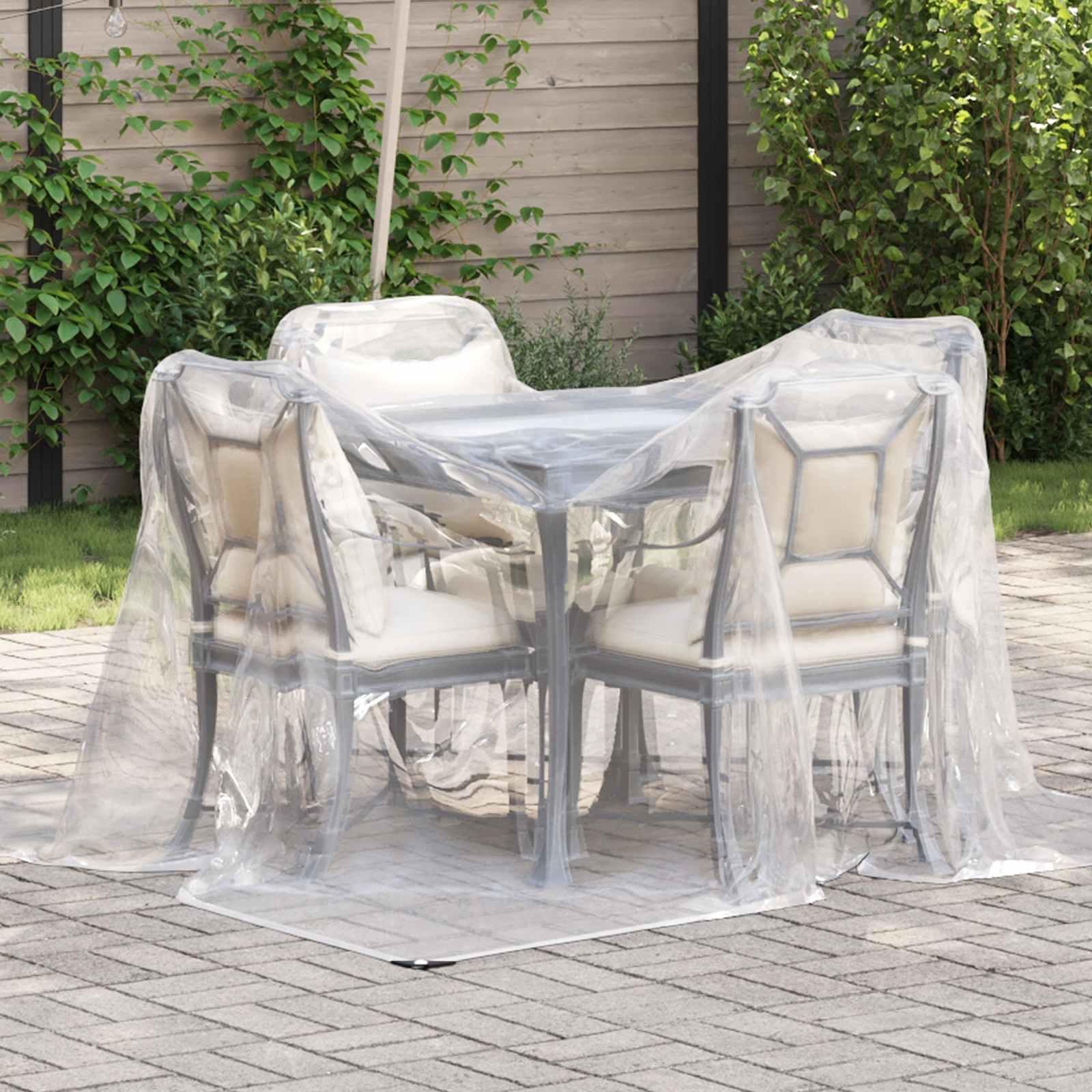 Presenning med øjer Transparent 2 x 2 m Polyethylen billede