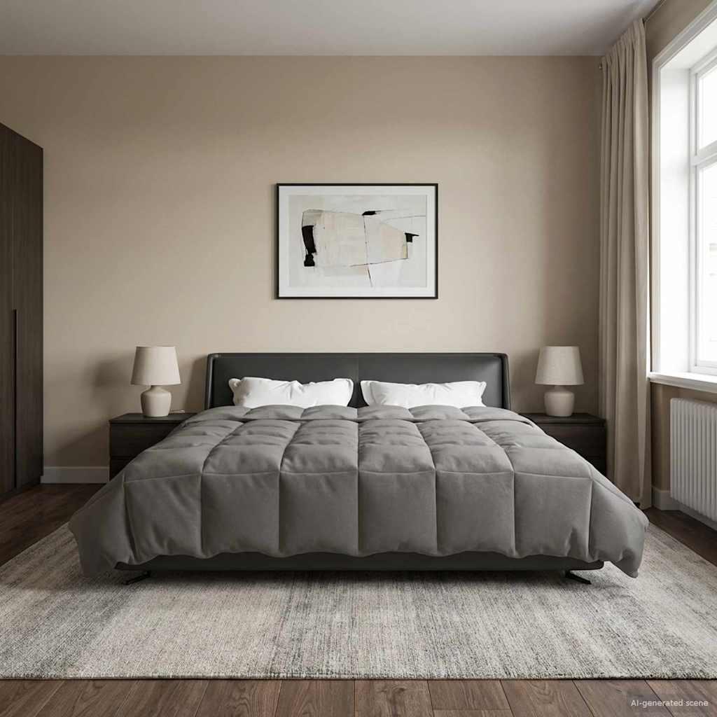 Sommer dyne Quilting Lysegrå 220 x 260 cm Mikrofiber billede