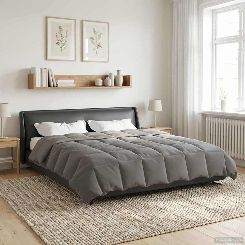 Sommer dyne Quilting Lysegrå 200 x 220 cm Mikrofiber billede