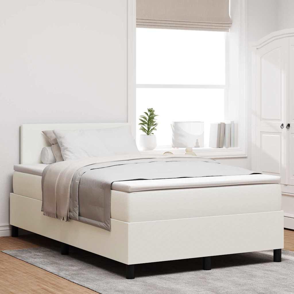 Kontinentalseng Creme og hvid 120 x 190 cm Velourstof billede