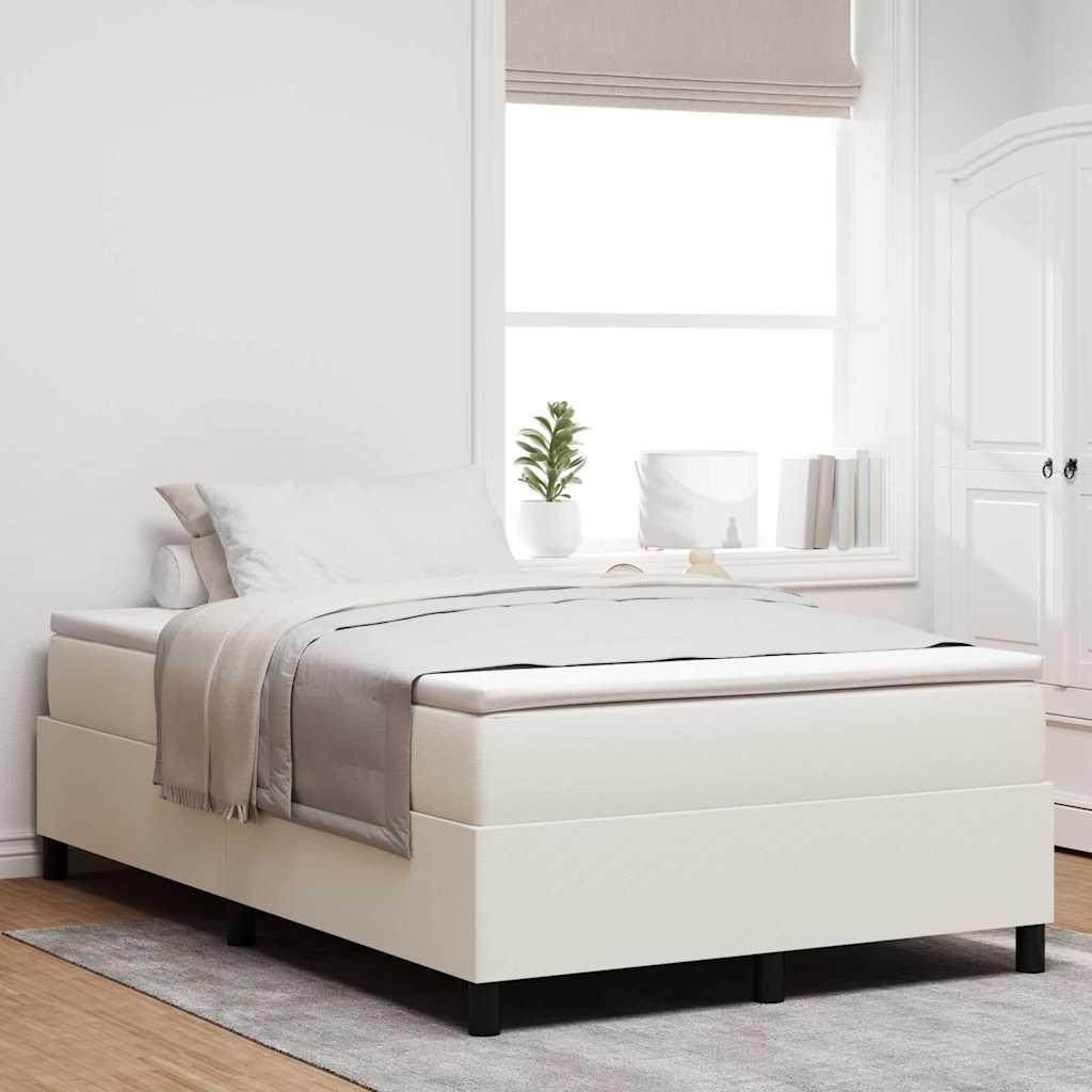 Kontinentalseng Creme og hvid 120 x 190 cm Velourstof billede