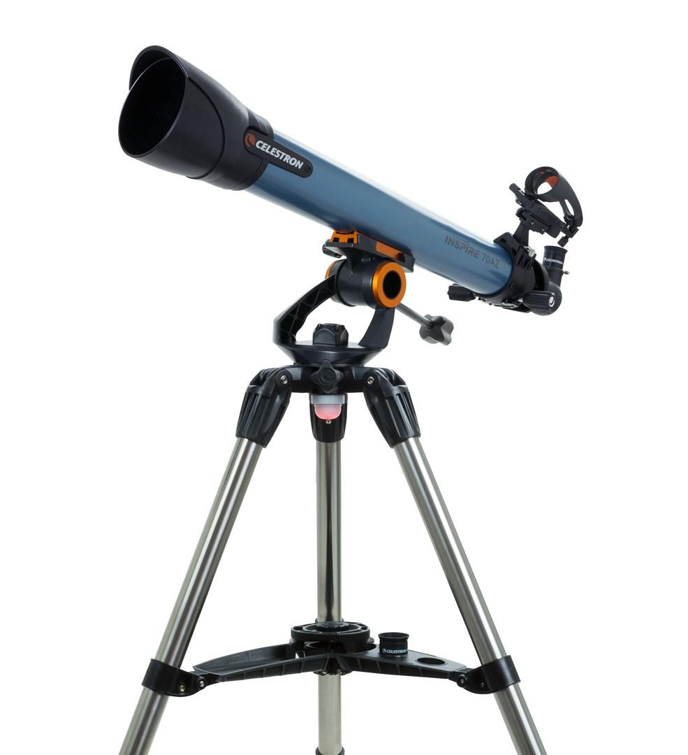 Celestron Inspire 70AZ refraktor-teleskop 35x - sort/blå billede