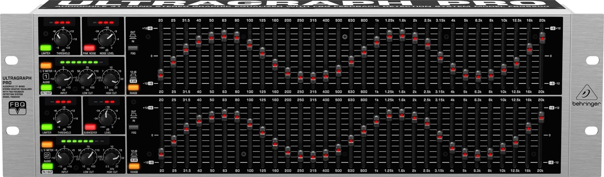 Behringer Ultragraph Pro FBQ6200 grafisk equalizer med stereo og subwoofer-udgang