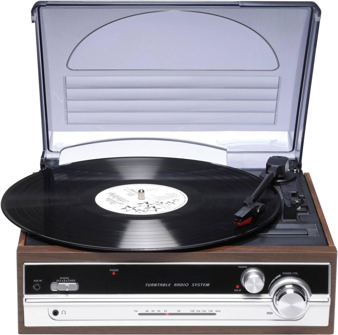 Denver VPR-190MK2 retro pladespiller med radio og indbyggede højttalere