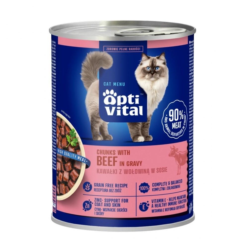 OptiVital vådfoder til kat - okse i sovs, 415 g billede