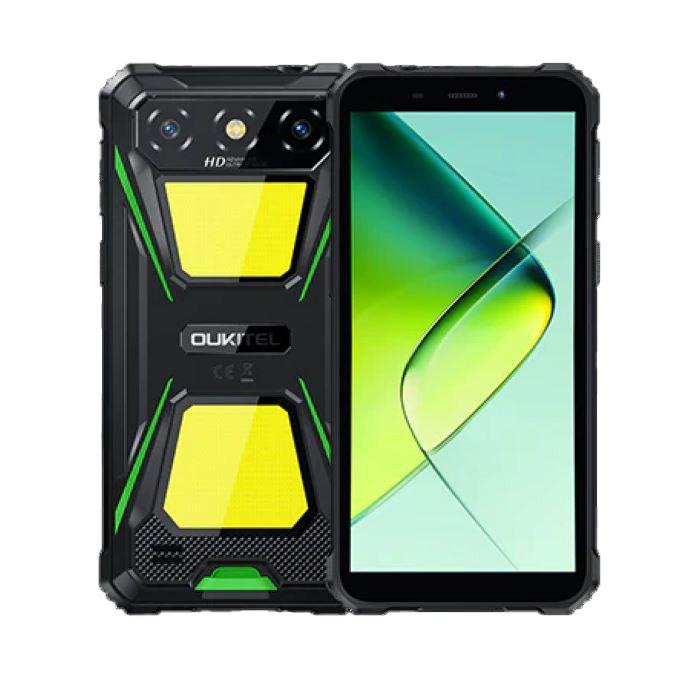 OUKITEL G5 6,0" 4G smartphone - 4/128 GB, Android 14, Dual SIM, sort/grøn billede