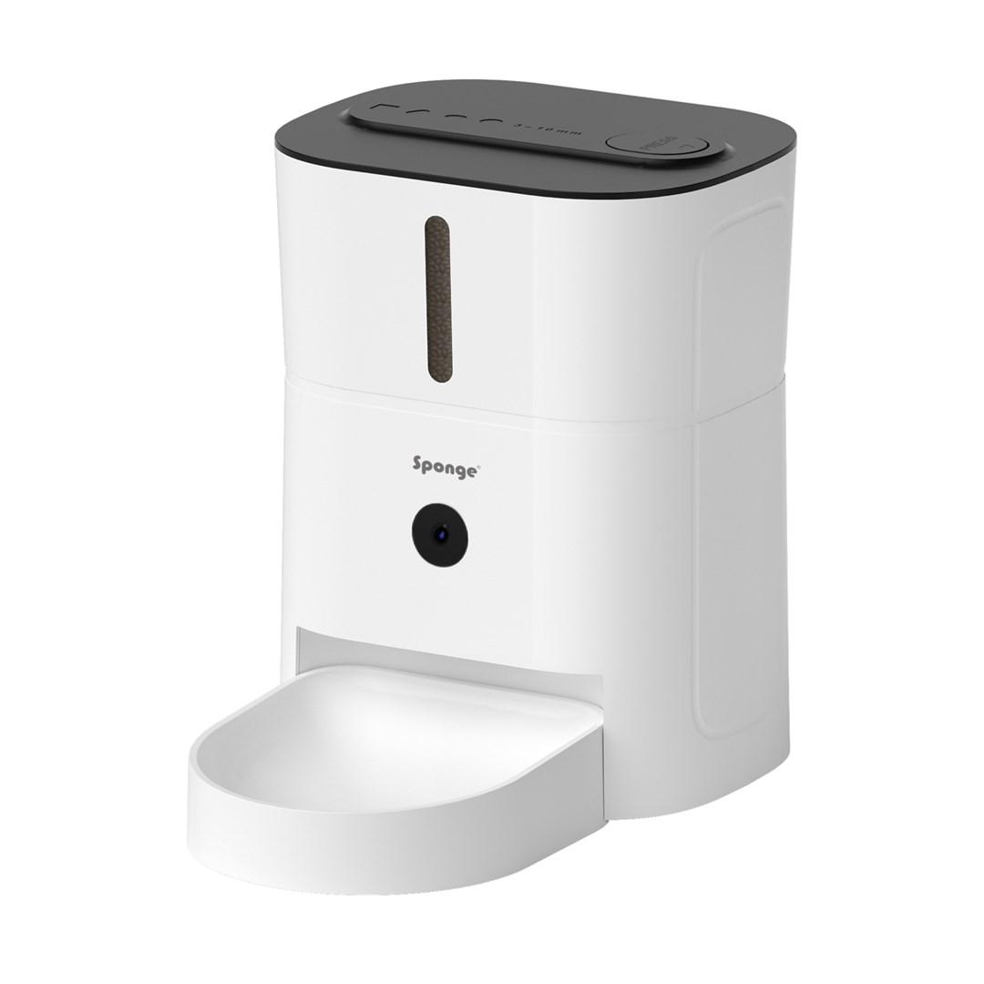 SPONGE Smart foderautomat med kamera - 3 l, hvid/sort billede