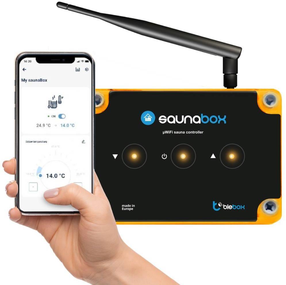 Blebox saunaBox pro - WiFi saunastyring I/O‑modul billede