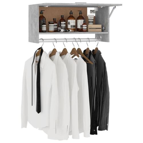 Garderobe 70x32,5x35 cm spånplade betongrå