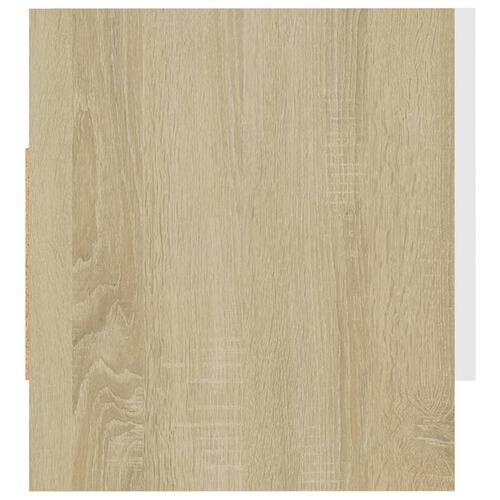 Garderobe 70x32,5x35 cm spånplade hvid og sonoma-eg
