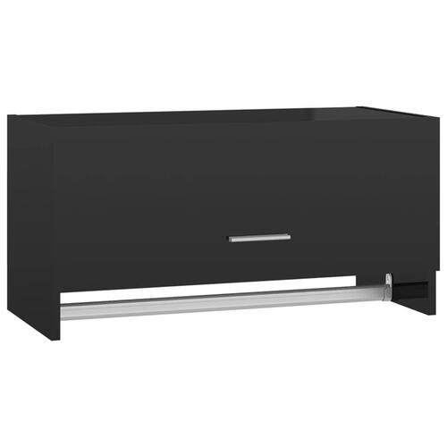 Garderobe 70x32,5x35 cm spånplade sort højglans