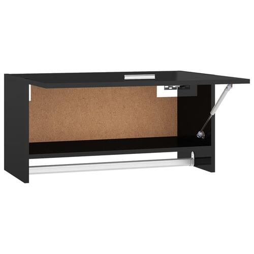 Garderobe 70x32,5x35 cm spånplade sort højglans