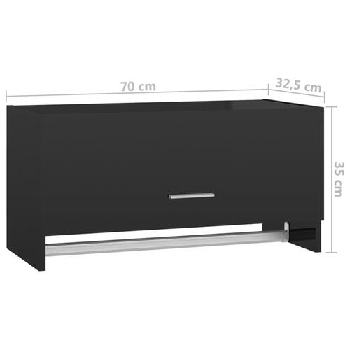 Garderobe 70x32,5x35 cm spånplade sort højglans
