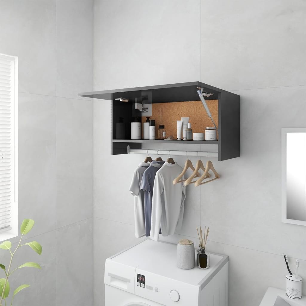 Garderobe 70x32,5x35 cm spånplade grå højglans