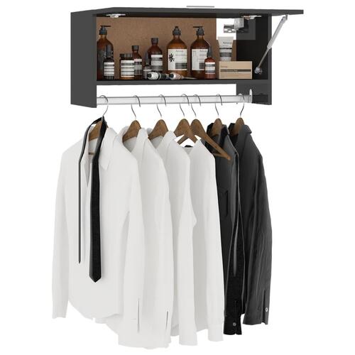 Garderobe 70x32,5x35 cm spånplade grå højglans