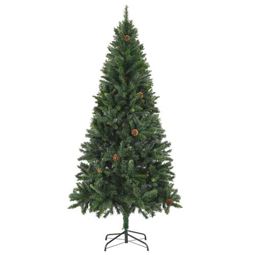 Juletræ med lys + julekugler og grankogler 180 cm