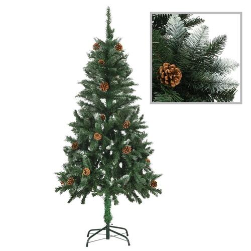Juletræ med lys + julekugler og grankogler 150 cm