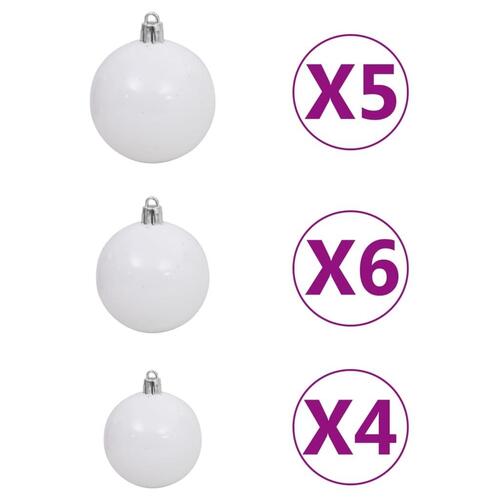 Juletræ med lys + julekugler og grankogler 150 cm