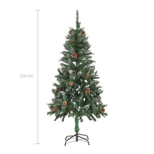 Juletræ med lys + julekugler og grankogler 150 cm