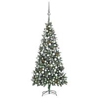 Juletræ med lys + julekugler og grankogler 210 cm