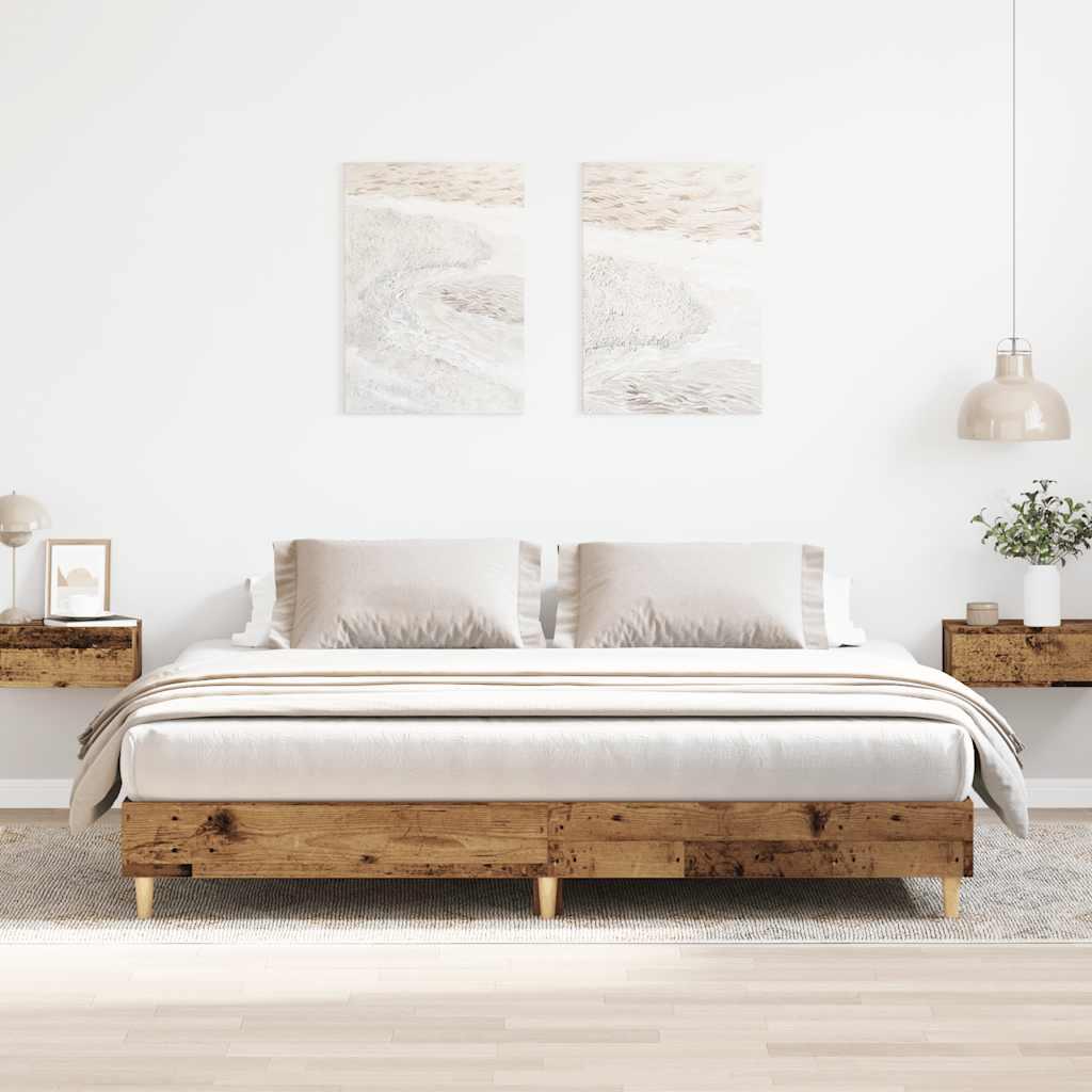 Sengestel uden madras 160x200 cm konstrueret træ antikt træ billede