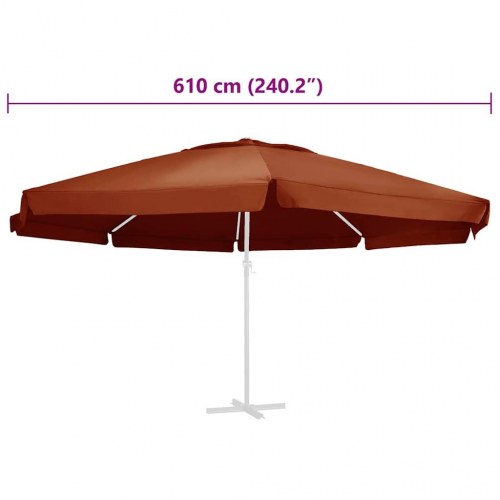 Parasoldug 610 cm - terracottafarvet, vandafvisende polyester
