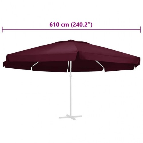 Udskiftningsdug til parasol 610 cm - bordeaux
