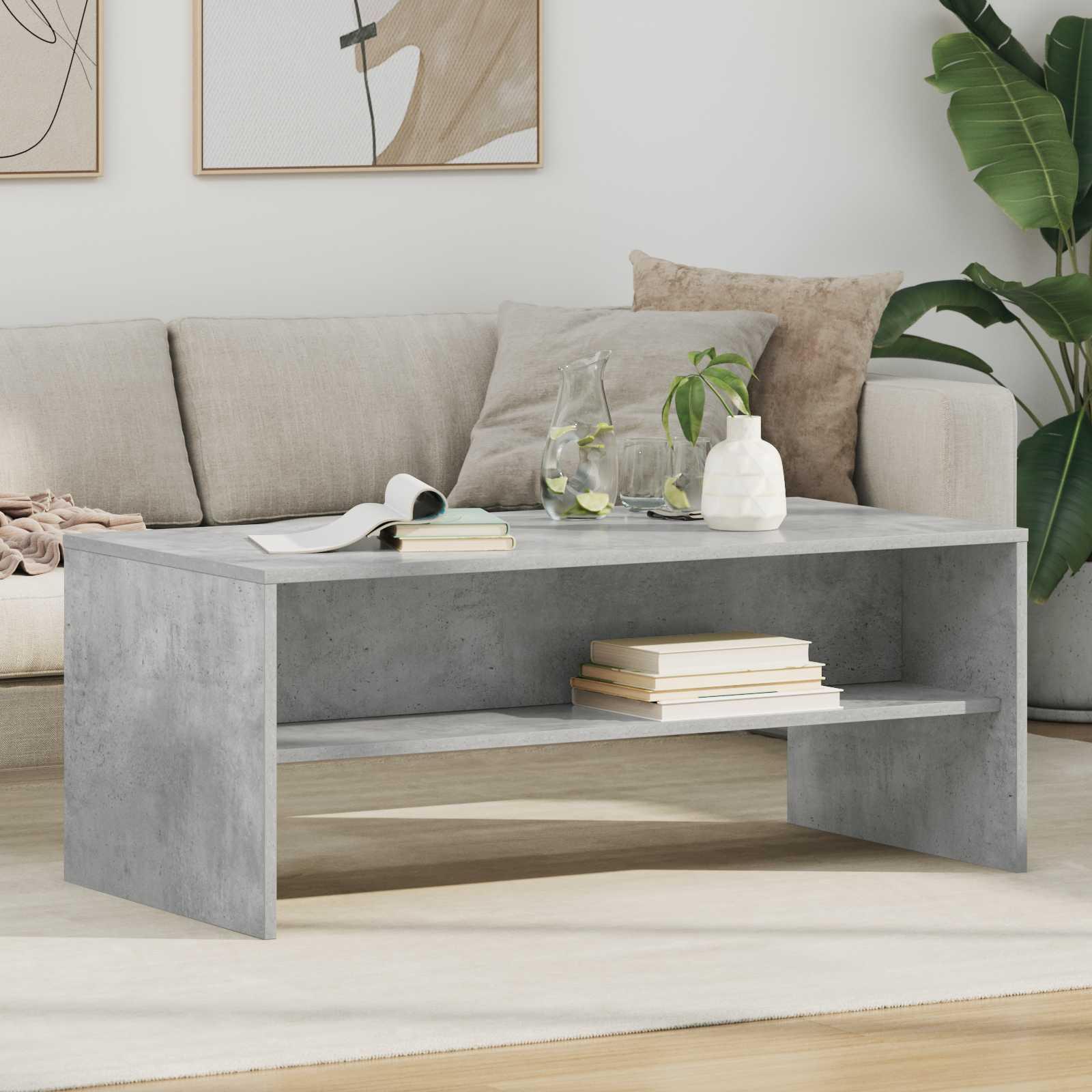 Sofabord Beton Grå 100 x 50 x 40 cm Konstrueret træ billede