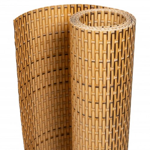 Altanafskærmning 1000 × 100 cm i polyrattan - lysebrun