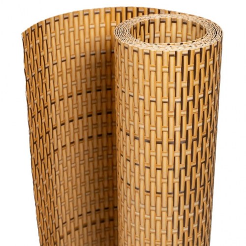 Altanafskærmning 600 × 80 cm i polyrattan - lysebrun