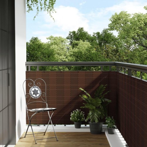 Altanafskærmning 1000×80 cm i polyrattan - brun/sort