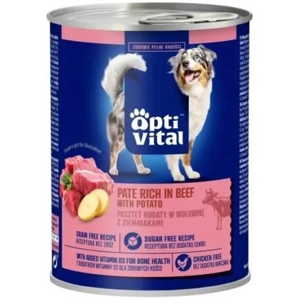 OptiVital vådfoder til hund – svinepaté med oksekød og kartoffel, 400 g billede