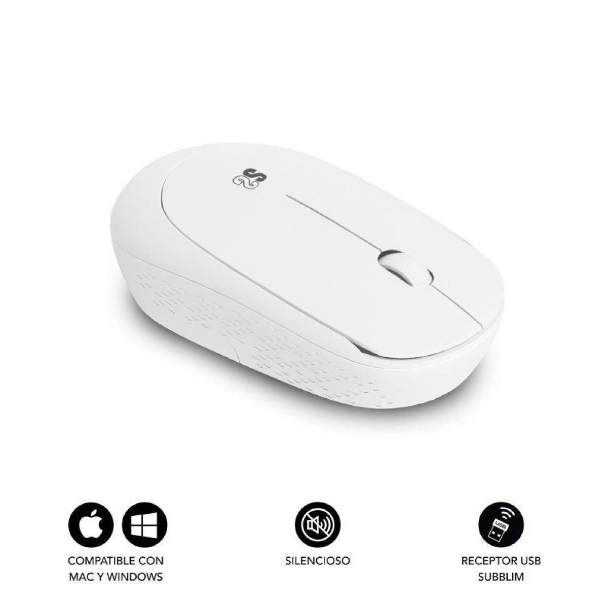 Subblim Business Plus trådløs mus SUBMO-B2SW011 - Hvid 1200 DPI billede
