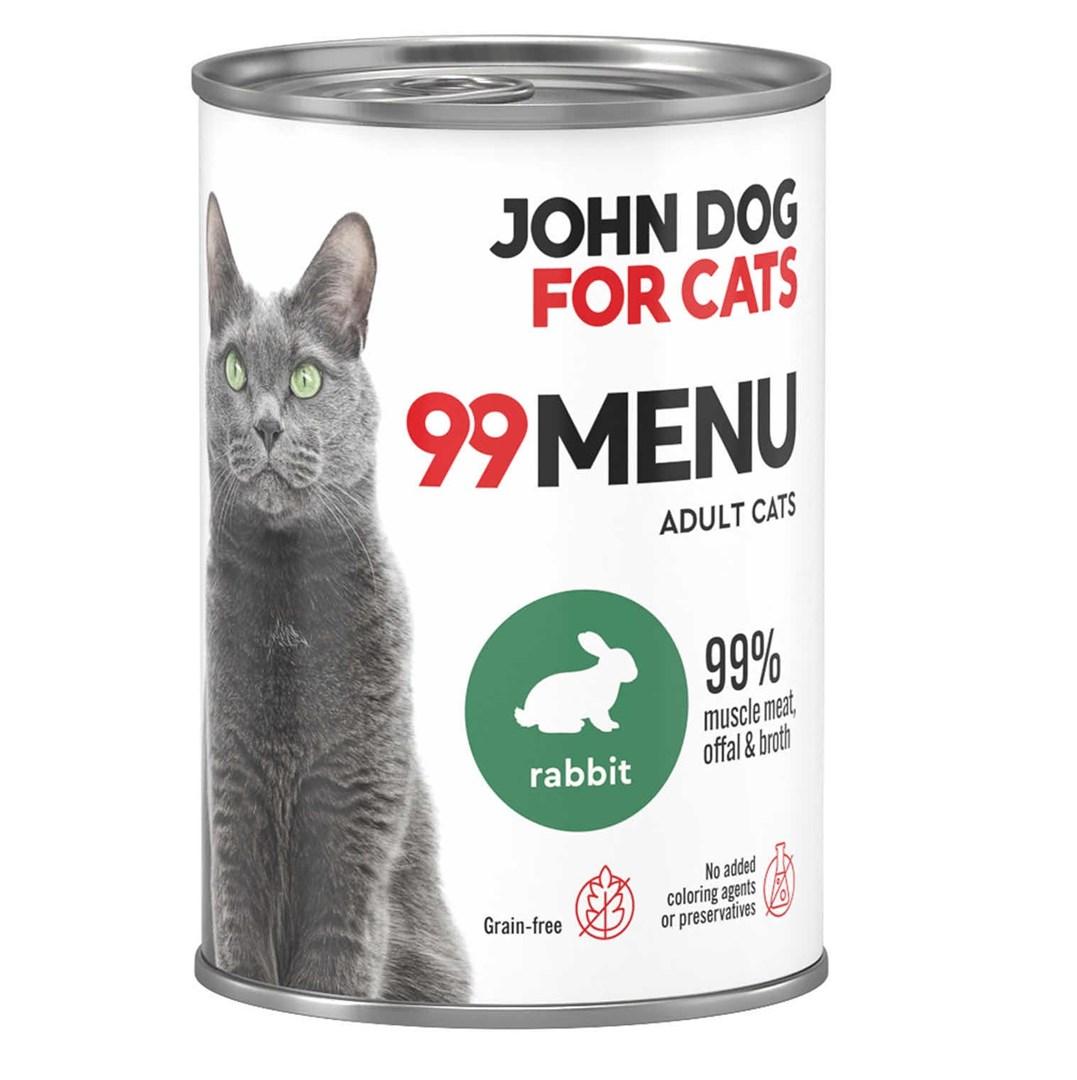 JOHN DOG 99 Menu Kanin – vådfoder til voksne katte, 400 g billede