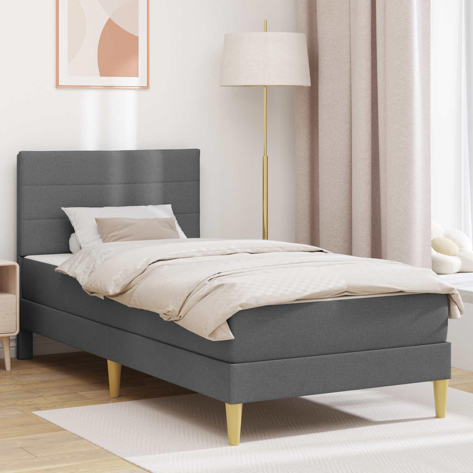Sengestel Mørkegrå 80 x 200 cm Polyester billede