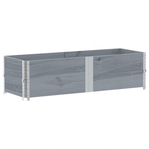 Plantekasse i massivt fyrretræ 150 x 50 cm - grå
