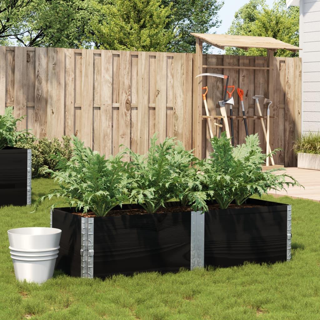 Plantekasse 150x50 cm massivt fyrretræ sort billede