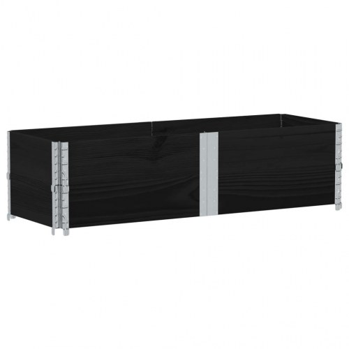 Plantekasse 150 x 50 cm i massivt fyrretræ - sort