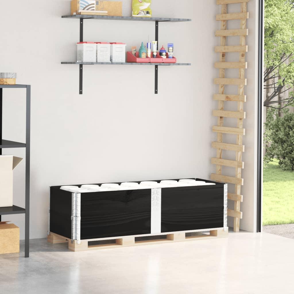 Pallerammer 2 stk. 150x50 cm massivt fyrretræ sort billede