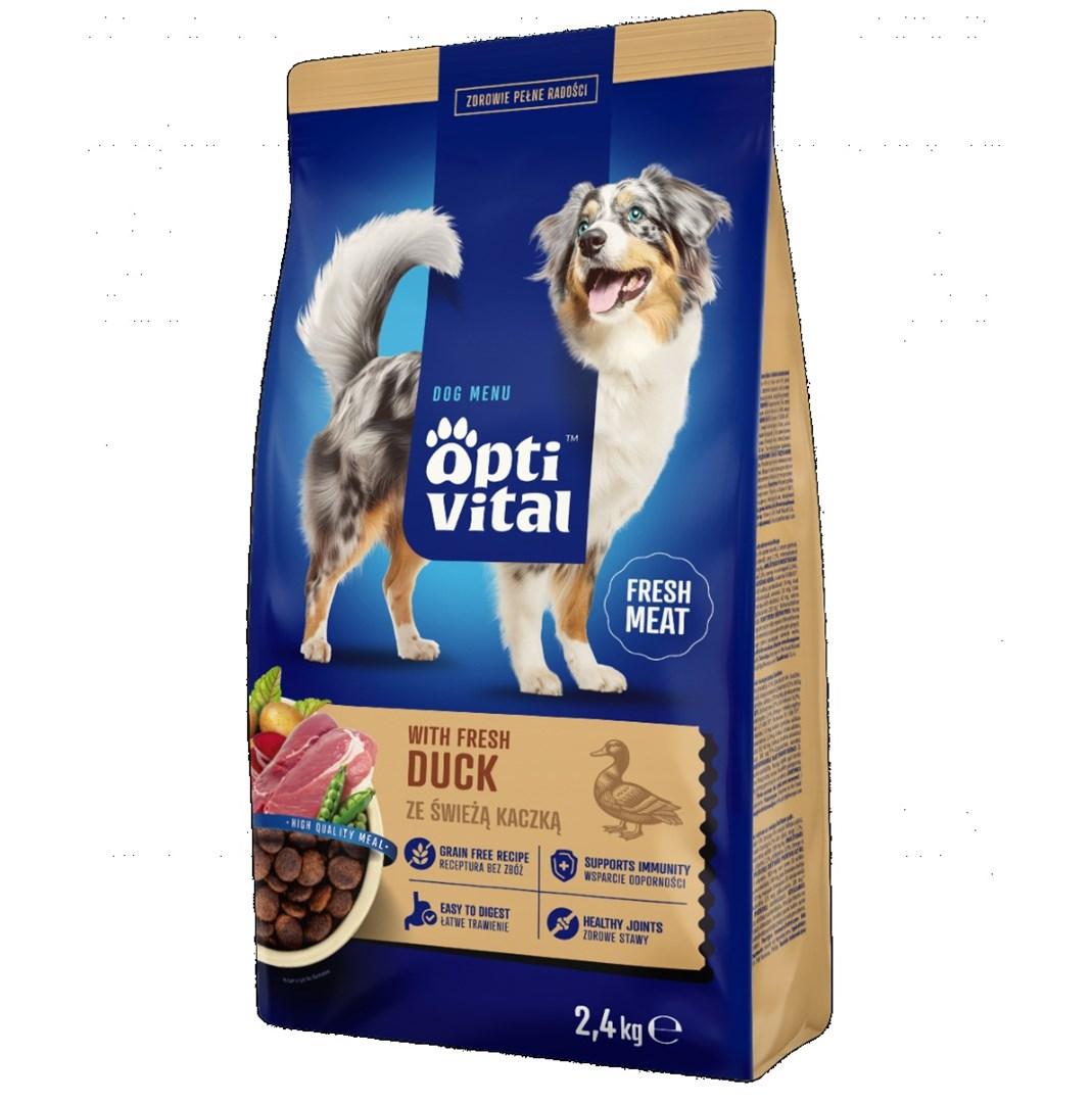 OptiVital tørfoder til hund - med frisk and, 2,4 kg billede