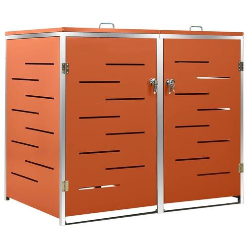 Dobbelt skraldespandsskjuler 138x77,5x112,5 cm rustfrit stål