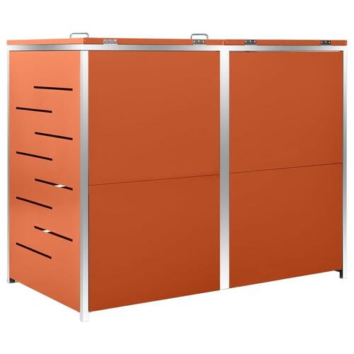 Dobbelt skraldespandsskjuler 138x77,5x112,5 cm rustfrit stål