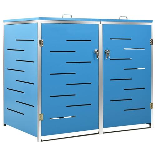 Dobbelt skraldespandsskjuler 138x77,5x112,5 cm rustfrit stål