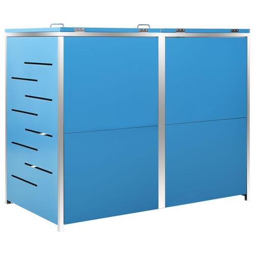Dobbelt skraldespandsskjuler 138x77,5x112,5 cm rustfrit stål