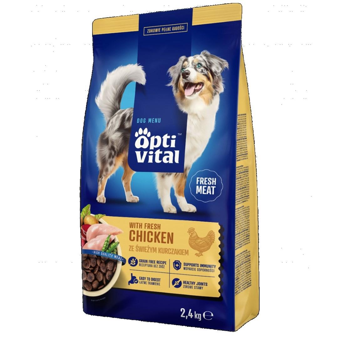 OptiVital tørfoder til hund – med frisk kylling, 2,4 kg billede