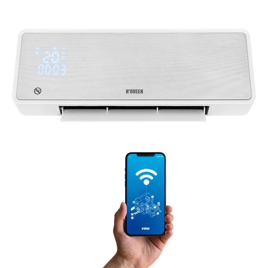 N’OVEEN HC3299 Tuya WiFi SMART varmegardin med LED og fjernbetjening – 2.000 W vægmonteret konvektor billede